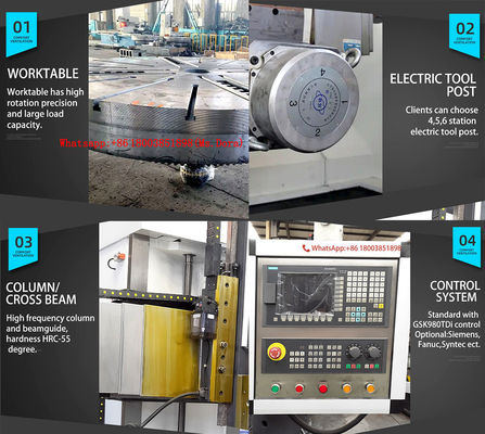 Doble columna de alta velocidad de trabajo pesado Cnc torno vertical de carga pesada capacidad de giro vertical torno