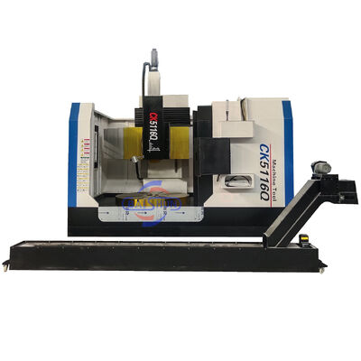 Torno vertical de alta precisión Ck5116 CNC de una sola columna, torno de torneado con brida